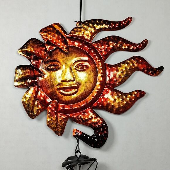 Trueliving Outdoors Windy Sun Face Wind Chime Celestial Hanging Garden Decor - Picture 3 of 7